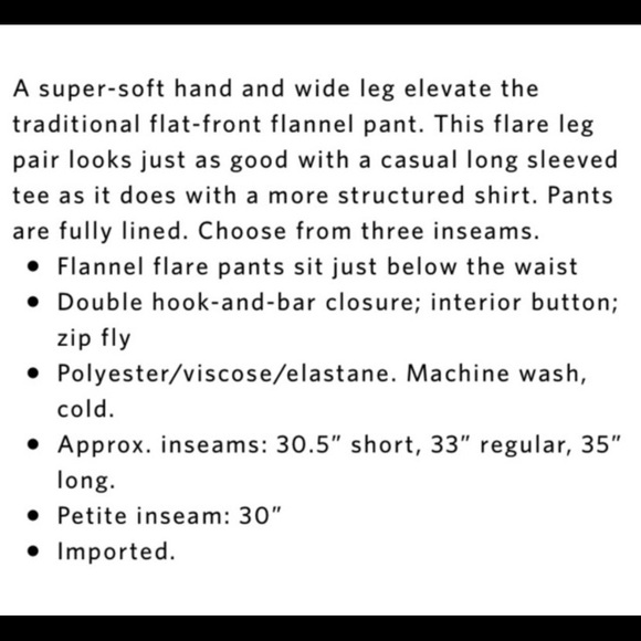 WHBM Flare pants (NWOT) - Picture 3 of 4